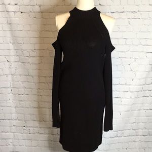 Abercrombie & Fitch Cold Shoulder Black Sweater Dress